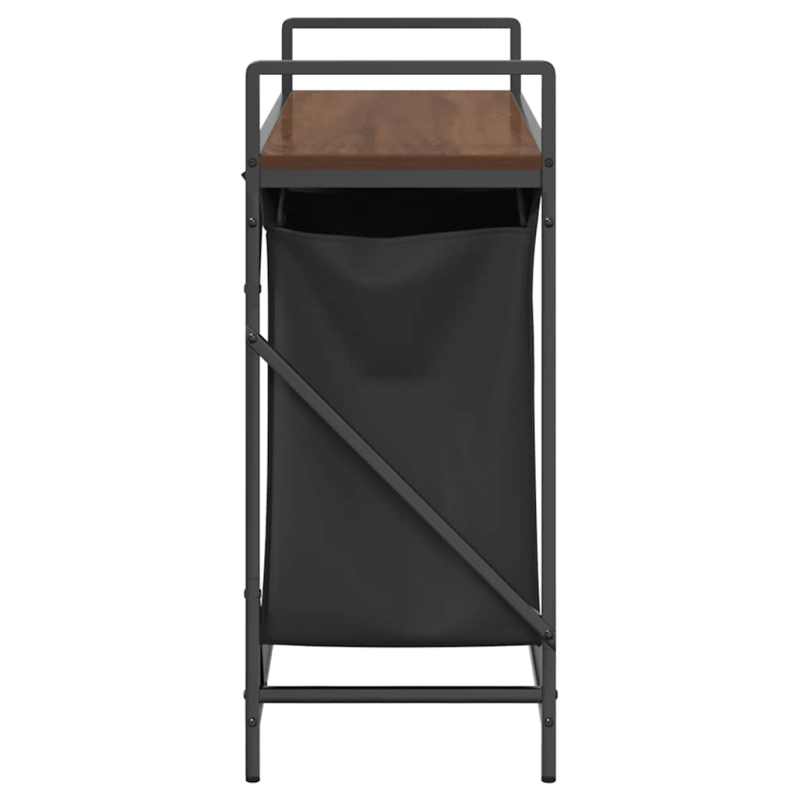 Wäschekorb 2 Fächer mit Ablage Braun Eichen-Optik