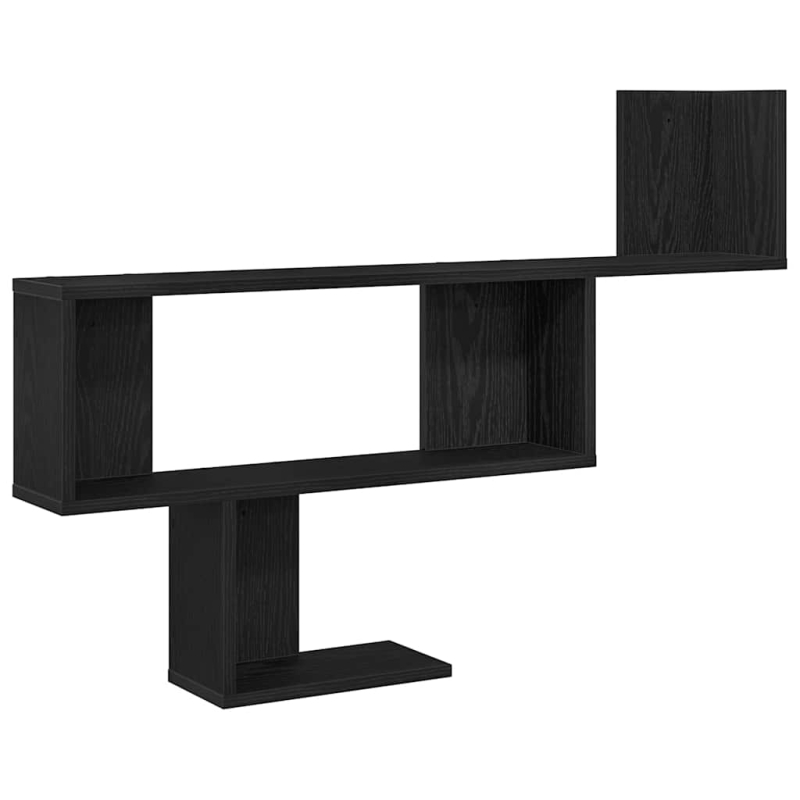 Wandregal Schwarz Eichen-Optik 100x15x70 cm Holzwerkstoff