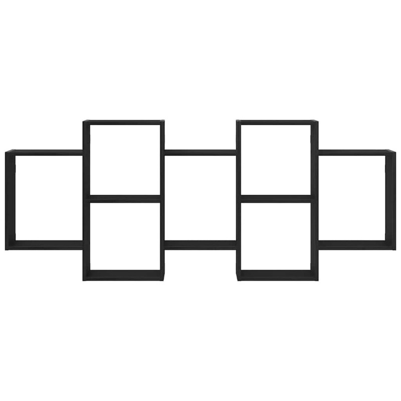 Wandregal Schwarz Eichen-Optik 159x18x65 cm Holzwerkstoff