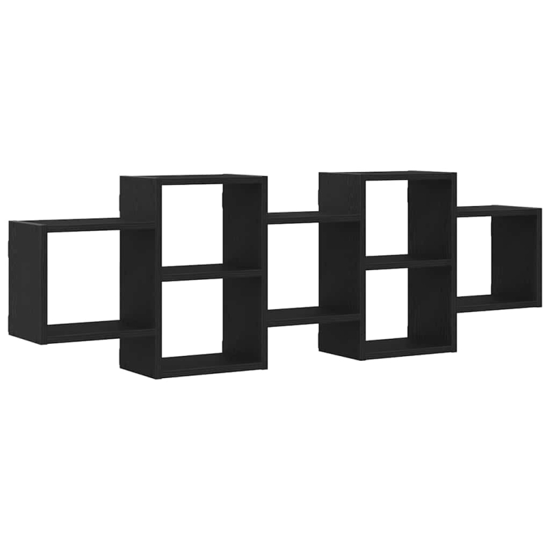 Wandregal Schwarz Eichen-Optik 129x18x42 cm Holzwerkstoff