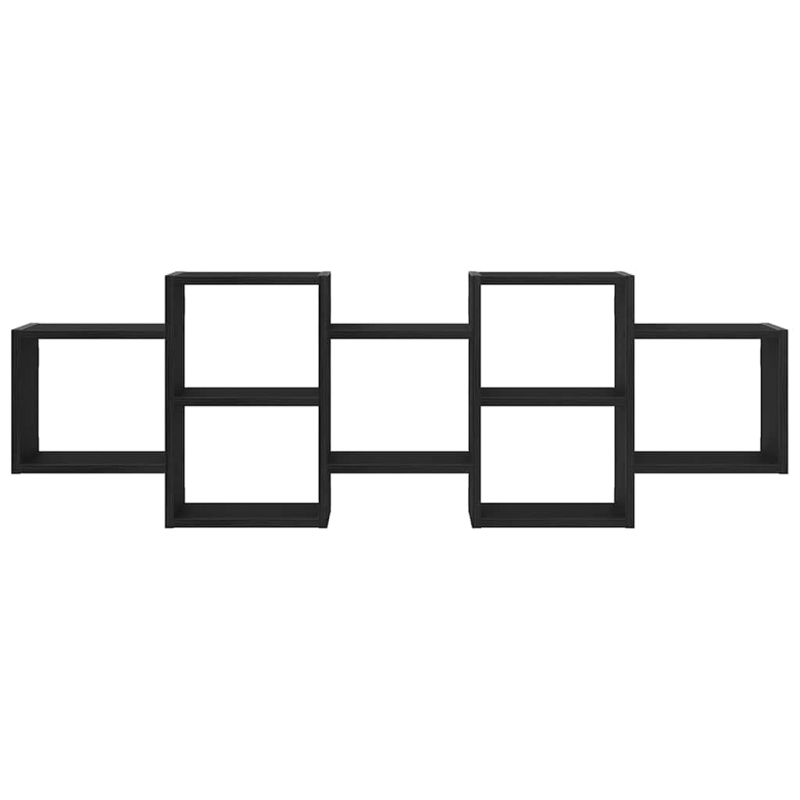 Wandregal Schwarz Eichen-Optik 129x18x42 cm Holzwerkstoff