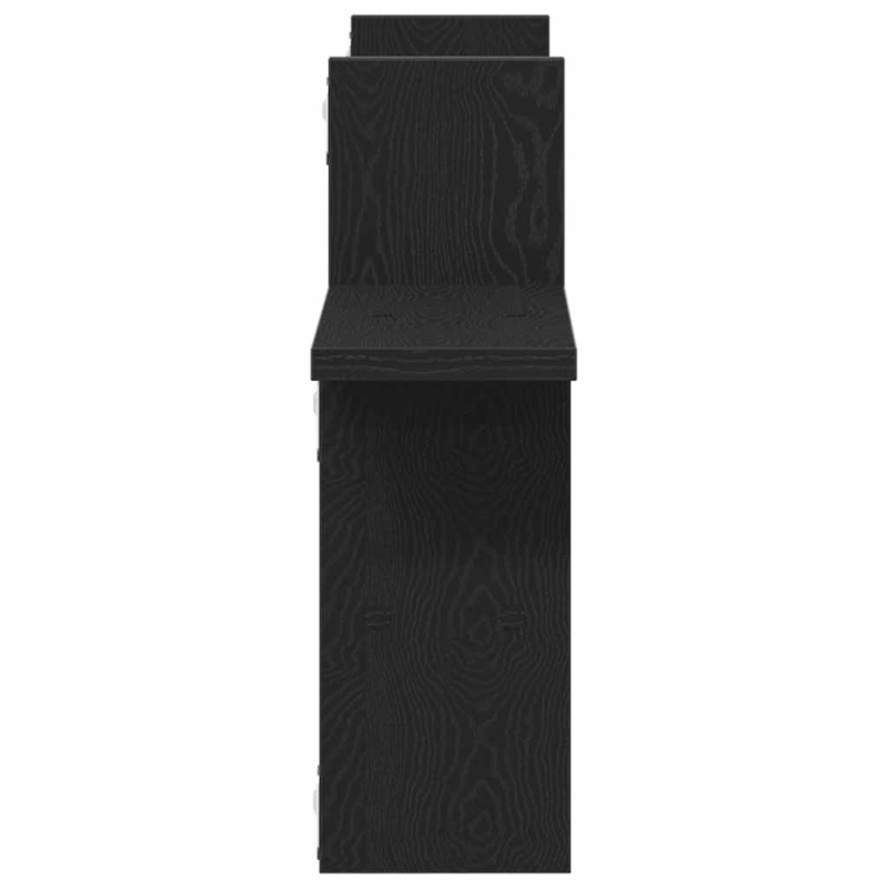 Wandregale 2 Stk. Schwarz Eichen-Optik 38x12x38cm Holzwerkstoff