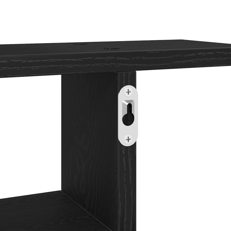 Wandregale 2 Stk. Schwarz Eichen-Optik 38x12x38cm Holzwerkstoff