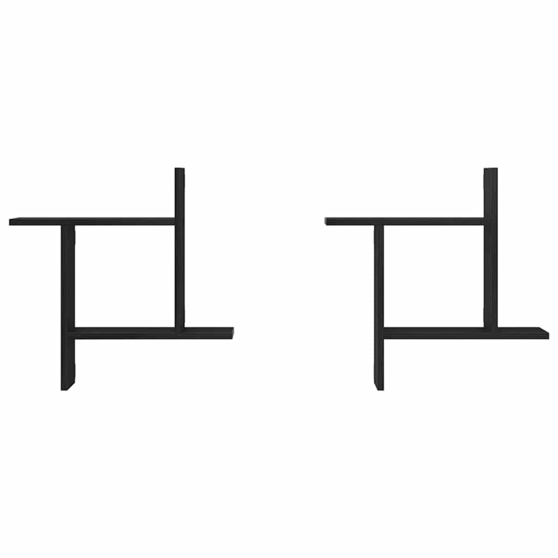 Wandregale 2 Stk. Schwarz Eichen-Optik 50x12x50cm Holzwerkstoff