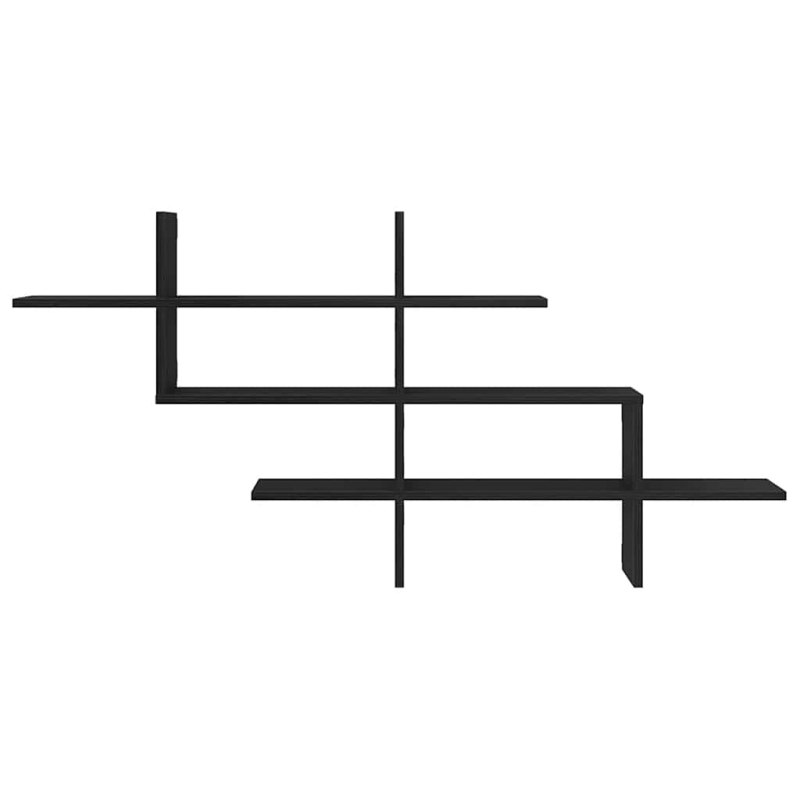 Wandregal Schwarz Eichen-Optik 124,5x18x60,5 cm Holzwerkstoff