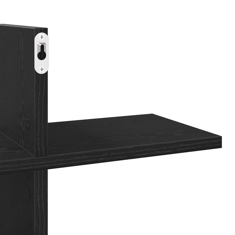 Wandregal Schwarz Eichen-Optik 124,5x18x60,5 cm Holzwerkstoff