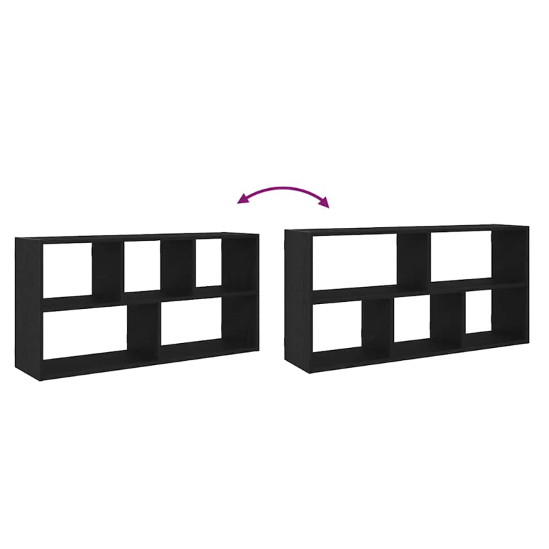 Wandregal Schwarz Eichen-Optik 100x25x50 cm Holzwerkstoff