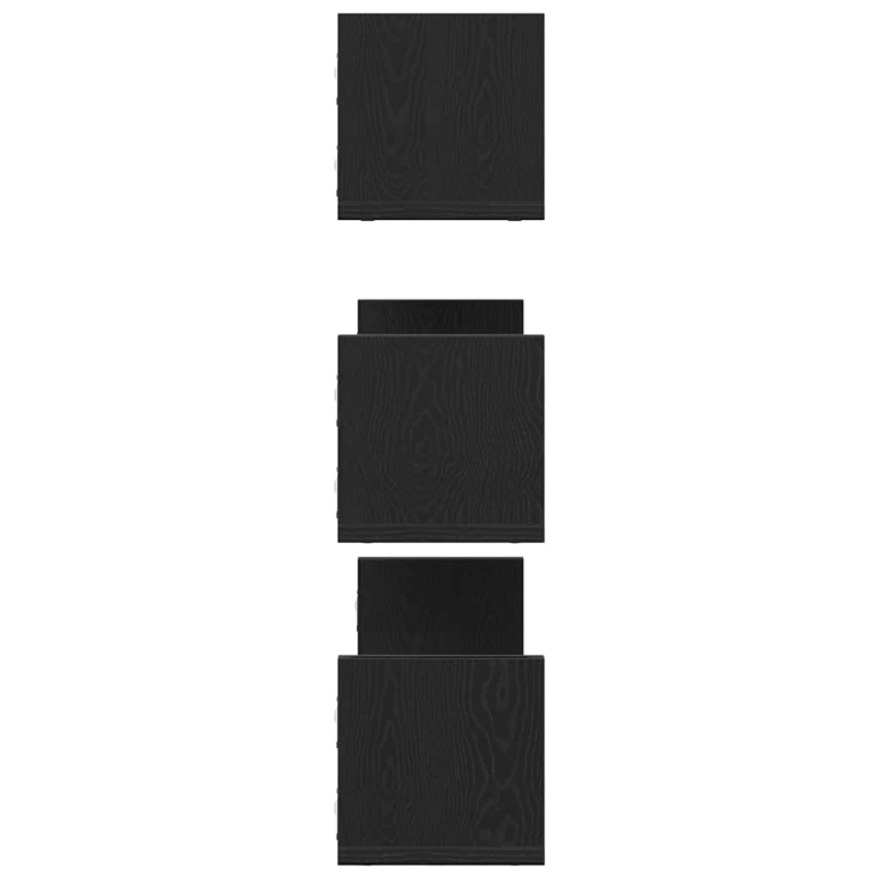 Wandregale 3 Stk. Schwarz Eichen-Optik 58x18x18cm Holzwerkstoff