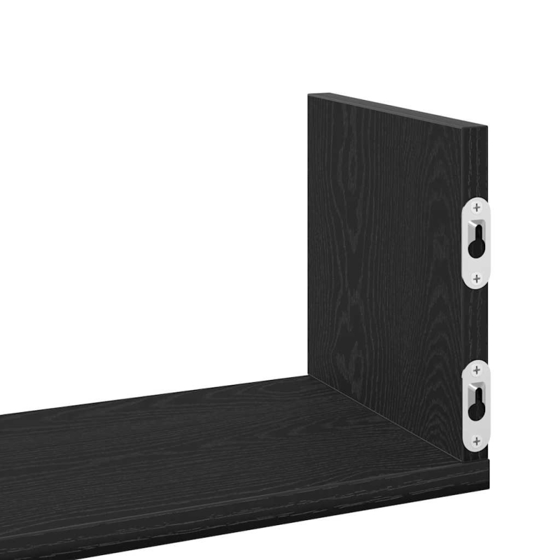 Wandregale 3 Stk. Schwarz Eichen-Optik 58x18x18cm Holzwerkstoff