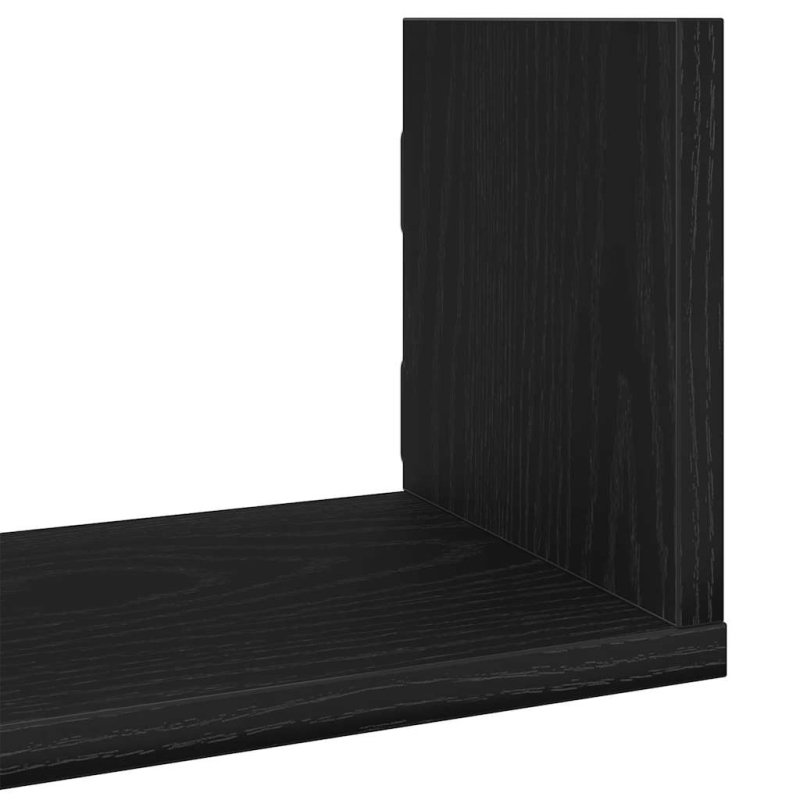 Wandregale 3 Stk. Schwarz Eichen-Optik 80x18x18cm Holzwerkstoff