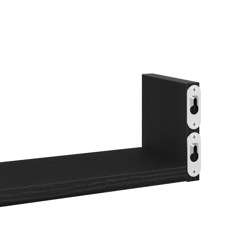 Wandregale 3 Stk. Schwarz Eichen-Optik Holzwerkstoff