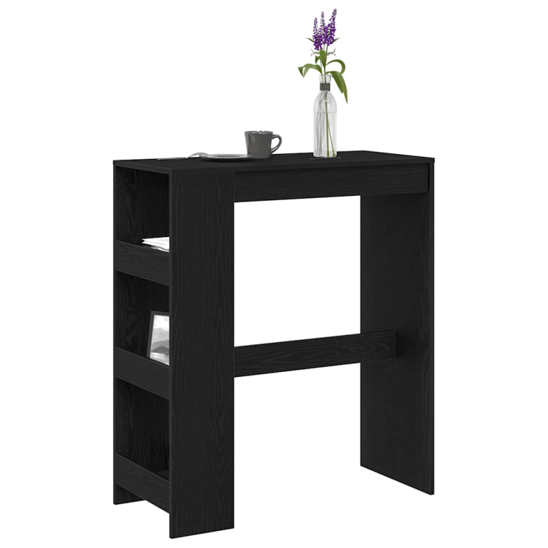 Bartisch mit Regal Schwarz Eichen-Optik 90x40x103,5 cm