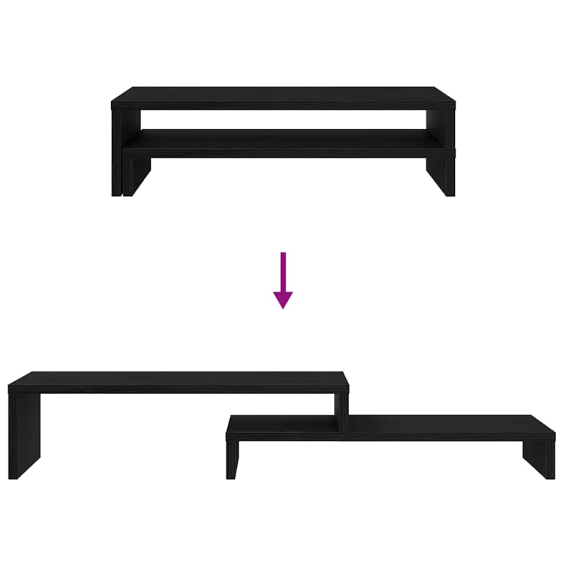 Monitorständer Schwarz Eichen-Optik 54x22x15 cm Holzwerkstoff