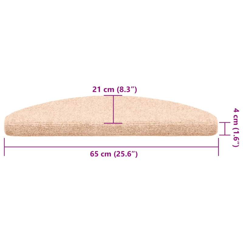 Stufenmatten Selbstklebend 30 Stk. Creme 65x21x4 cm