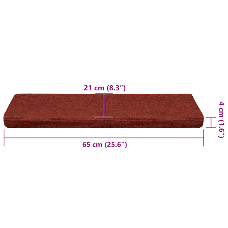 Stufenmatten Selbstklebend 30 Stk. Rot 65x21x4 cm