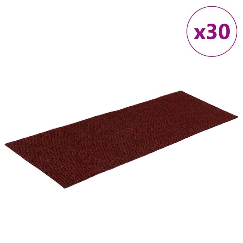 Stufenmatten Selbstklebend 30 Stk. Rot 60x25cm Rechteckig