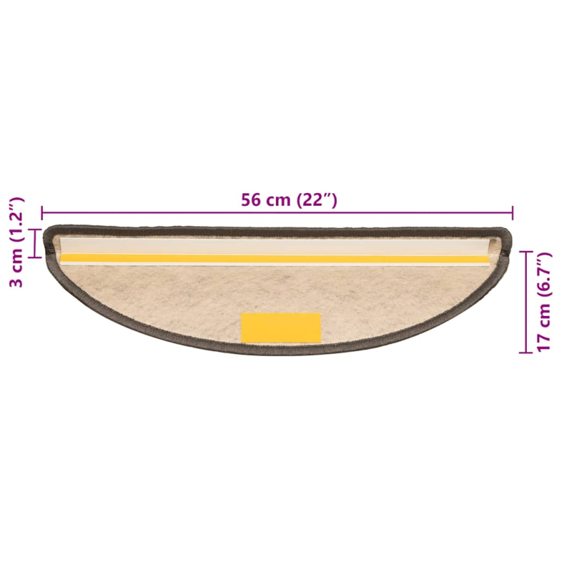 Stufenmatten Selbstklebend Sisal-Optik 30 Stk. 56x17x3 cm