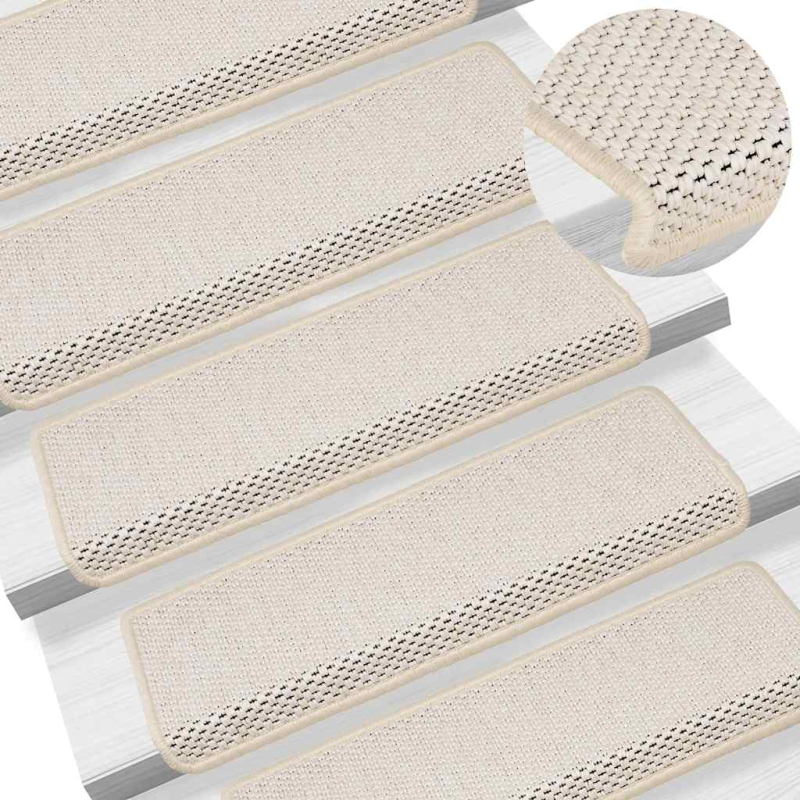 Stufenmatten Selbstklebend Sisal-Optik 30 Stk. 65x21x4cm Creme