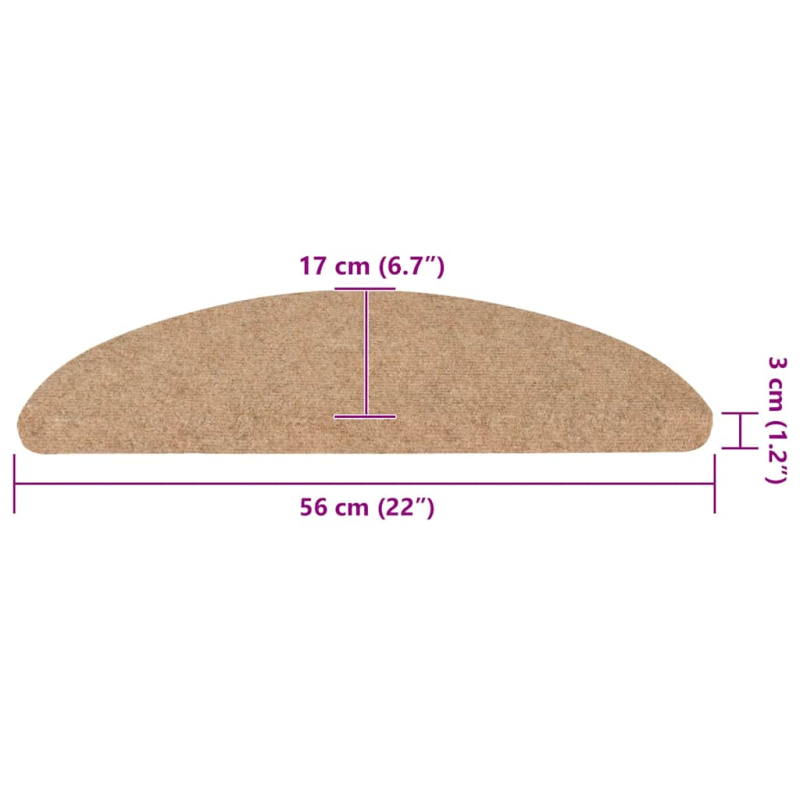 Stufenmatten Selbstklebend 20 Stk. Beige 56x17x3 cm
