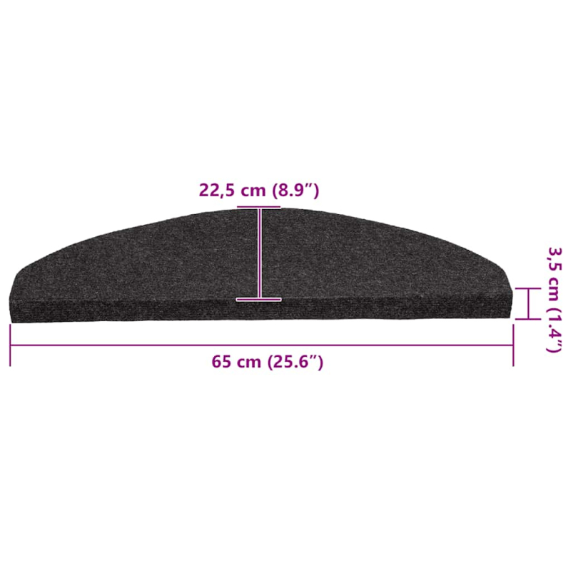 Stufenmatten Selbstklebend 30 Stk. Schwarz 65x22,5x3,5 cm