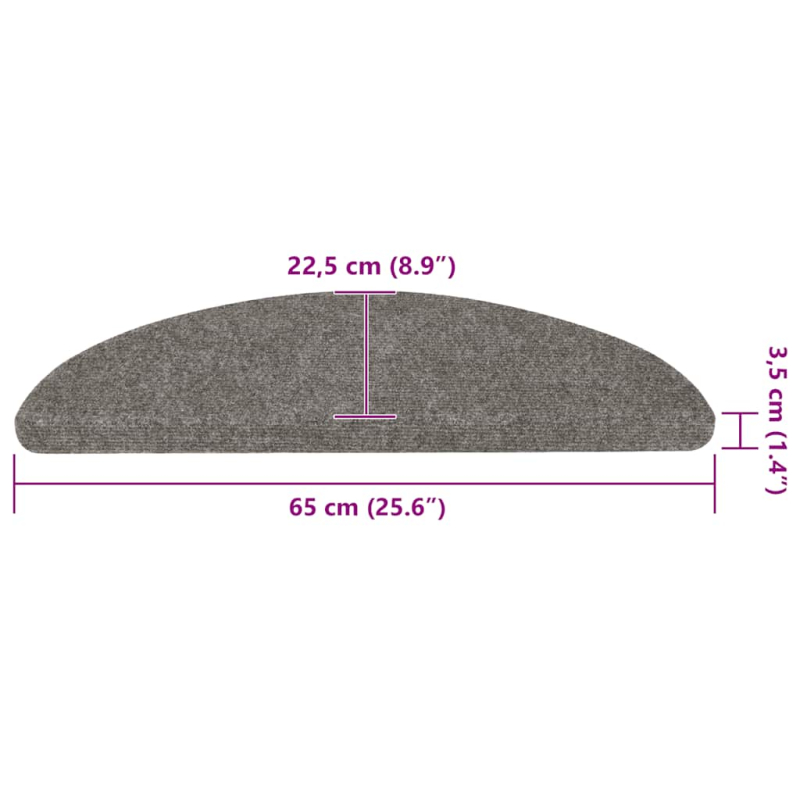 Stufenmatten Selbstklebend 20 Stk. Grau 65x22,5x3,5 cm