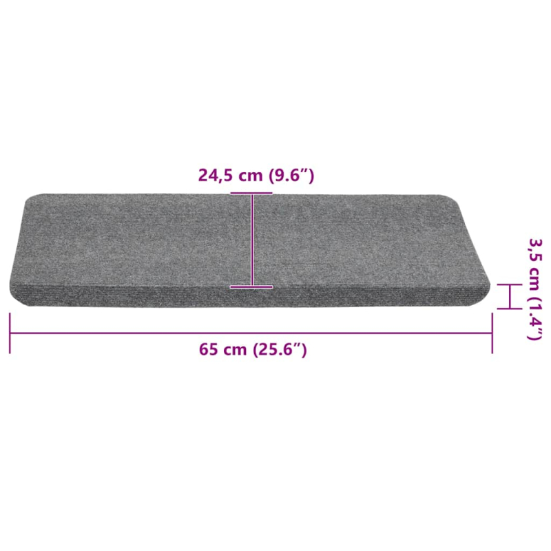 Stufenmatten Selbstklebend 30 Stk. Grau 65x24,5x3,5 cm