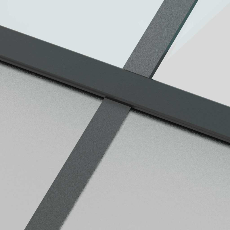 Schiebetür mit Beschlag Schwarz 76x205 cm Hartglas