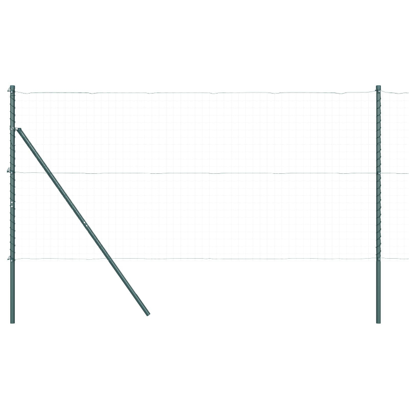 Zaunpfosten 26 Stück Grün Ø32 mm 210 cm Verzinkter Stahl