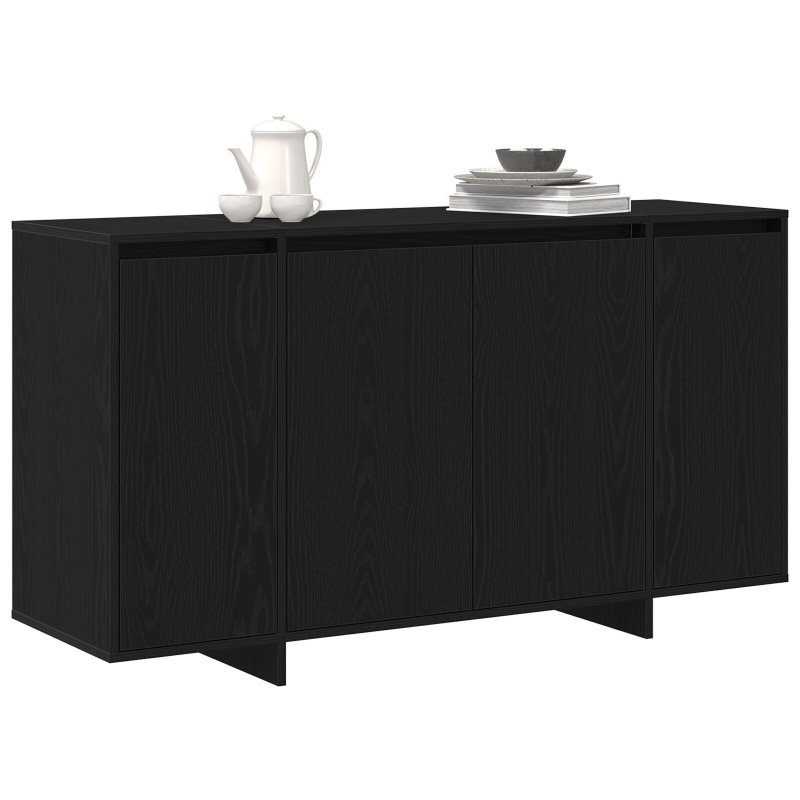 Schwarzes Eichen-Sideboard Holzfurnier 135 x 41 x 75 cm Rechteckig
