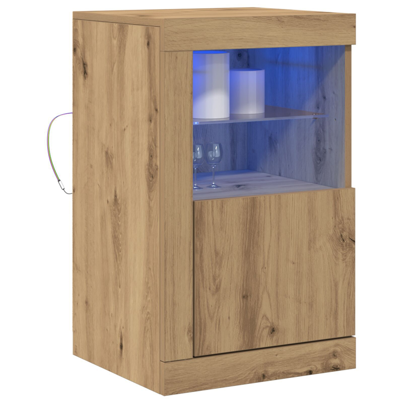 Sideboard mit LED-Lichtern Artisan Eiche 41x37x67 cm