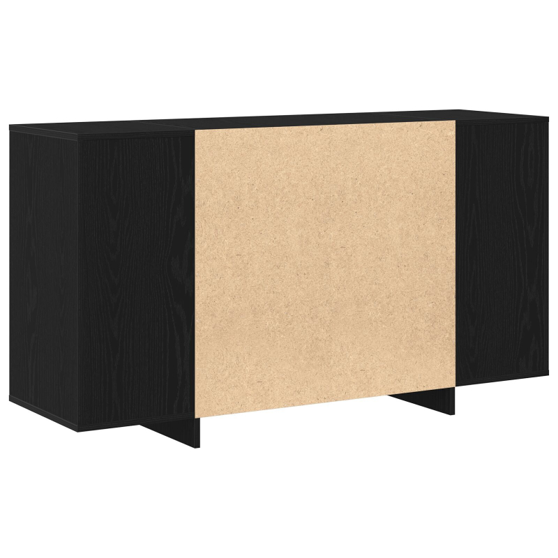 Schwarzes Eichen-Sideboard Holzfurnier 135 x 41 x 75 cm Rechteckig