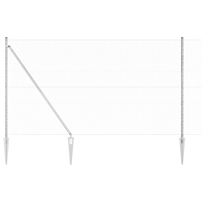 Zaunset Set aus 2 Verzinkter Stahl 25 x 1,5 m Langlebig