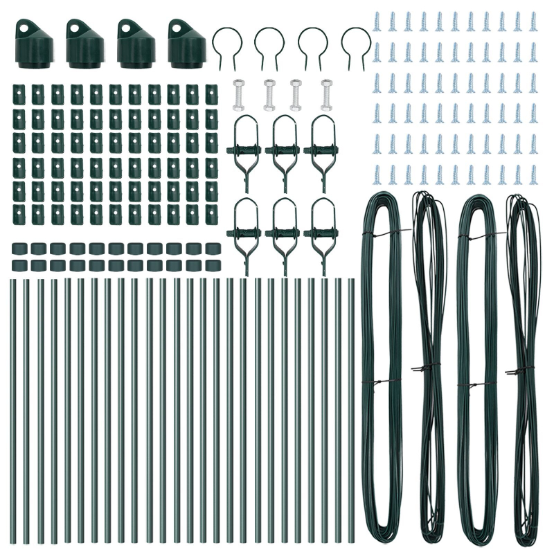 Zaunpfosten mit Fußplatten 26 Stück Ø32mm 83,5cm Verzinkter Stahl