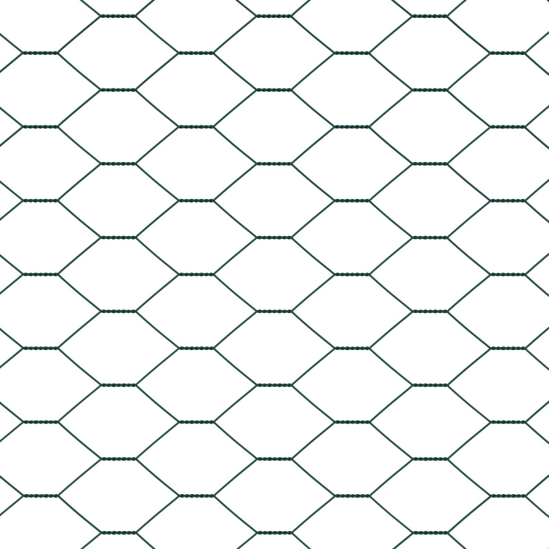 Set aus sechseckigem Gartenzaun Set aus 2 Grün Metall 25 x 1,2 m