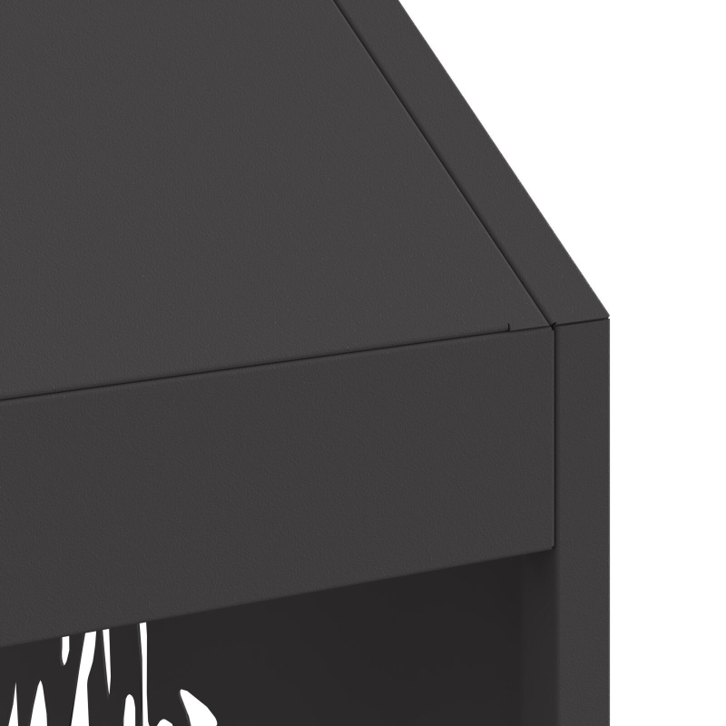 Feuerstelle Schwarz 50x50x100 cm Stahl