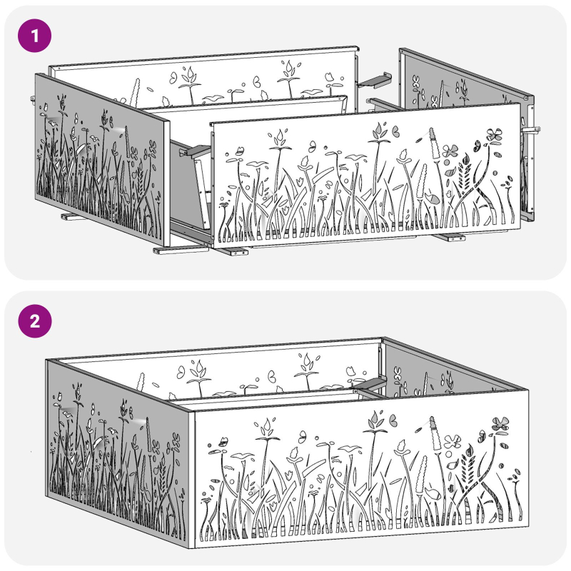 Feuerstelle Quadrat Schwarz 80x80x30 cm Stahl