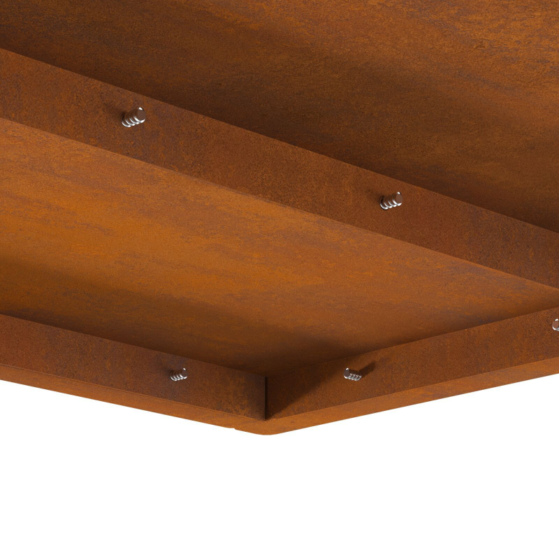 Feuerstelle Quadrat 60x60x30 cm Wetterstahl