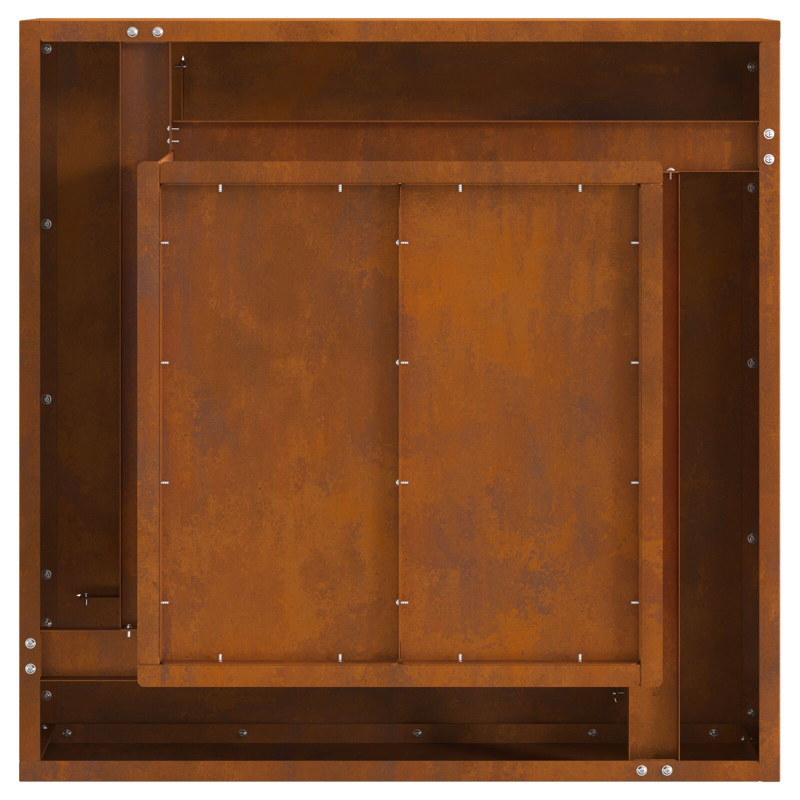 Feuerstelle Quadrat 60x60x30 cm Wetterstahl
