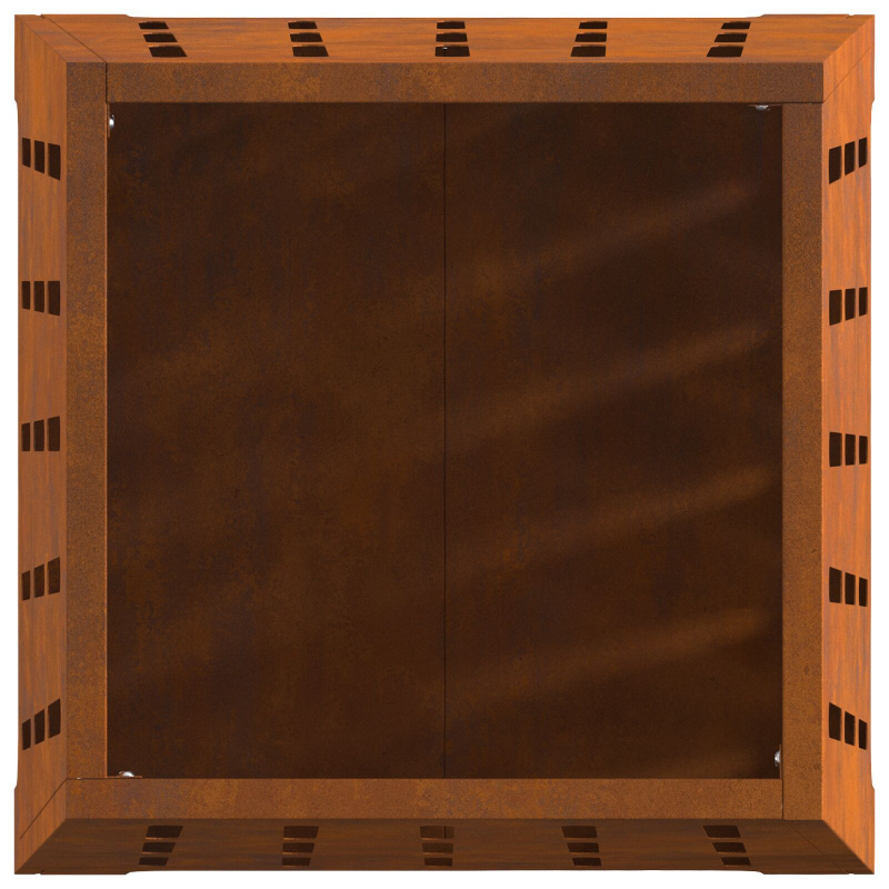 Feuerschale Quadrat 50x50x70 cm Wetterstahl