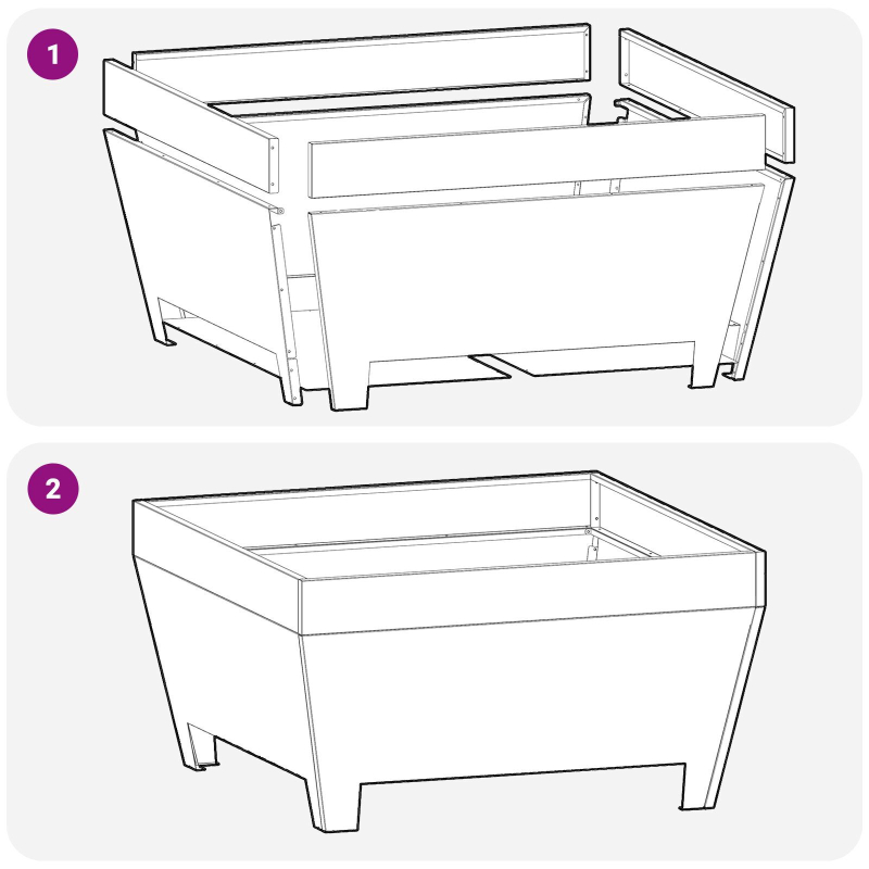 Feuerstelle Quadrat Schwarz 50x50x30 cm Stahl
