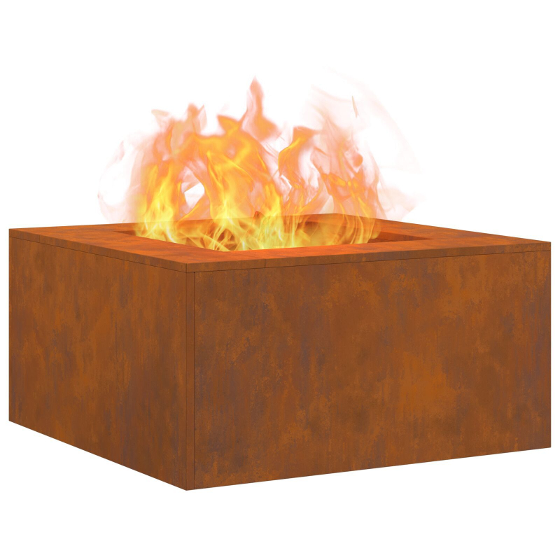 Feuerstelle Quadrat 80x80x40 cm Wetterfester Stahl
