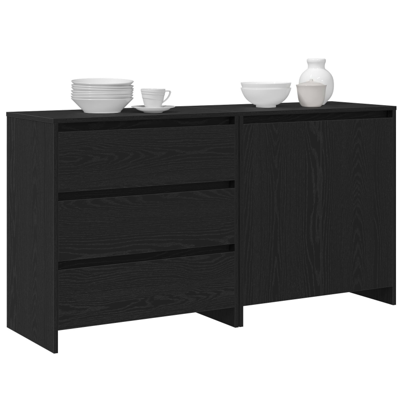 2-teilige Sideboards aus schwarzem Holzwerkstoff