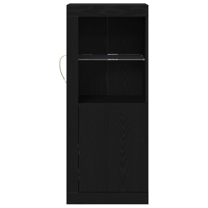 Sideboard mit LED-Lichtern Schwarz Eiche 41x37x100 cm