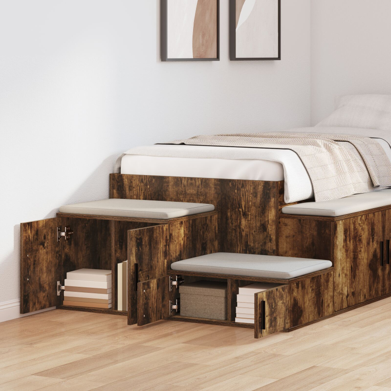 Aufbewahrungsschrank, Geräucherte Eiche, 118x41x40 cm, Hergestellt aus Holz