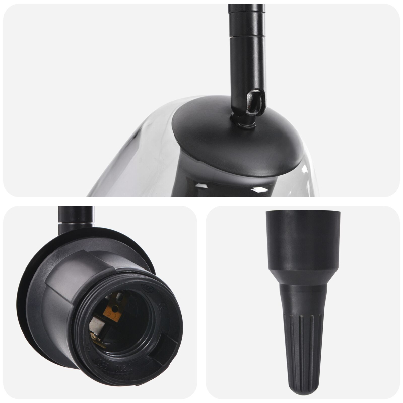 Deckenleuchten mit verstellbarem Glaslampenschirm in Anthrazit E27