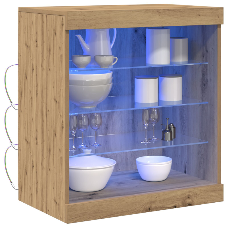Sideboard mit LED-Lichtern Artisan Eiche 60,5x37x67 cm