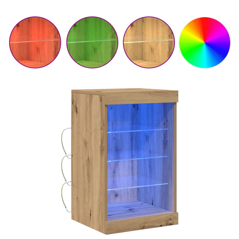 Sideboard mit LED-Lichtern Artisan Eiche 41x37x67 cm