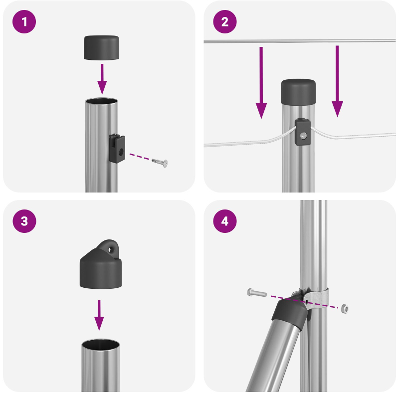Zaunpfosten mit Spitze 26 Stück Ø32 mm 100 cm Verzinkter Stahl
