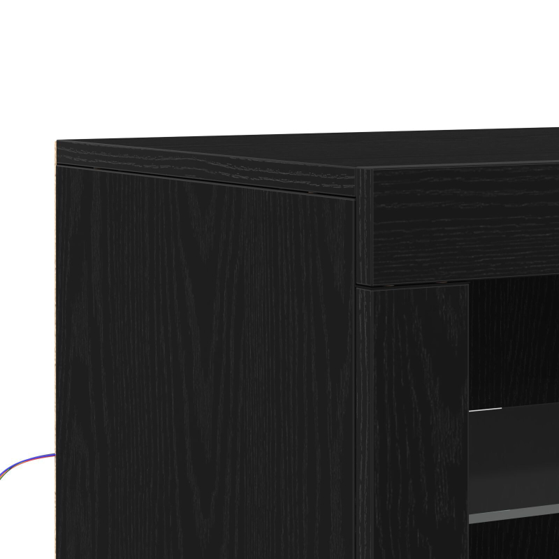 Sideboard mit LED-Lichtern Schwarz Eiche 41x37x100 cm