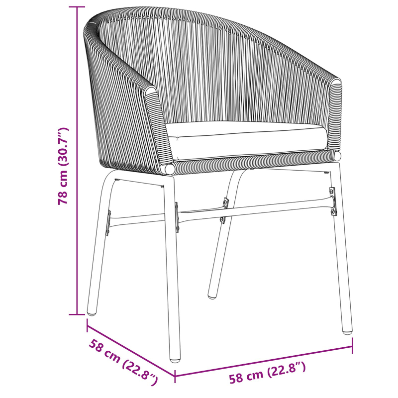 5-teiliges Garten-Esszimmer-Set Graues Poly-Rattan